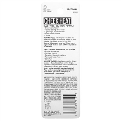 Maybelline, Cheek Heat, Gel-Cream Blush, Rose Flush, 0.27 fl oz (8 ml)
