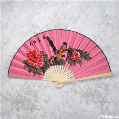 Веер 50 см бамбуковая основа Розовый / 622-11 /уп 50/200/742903