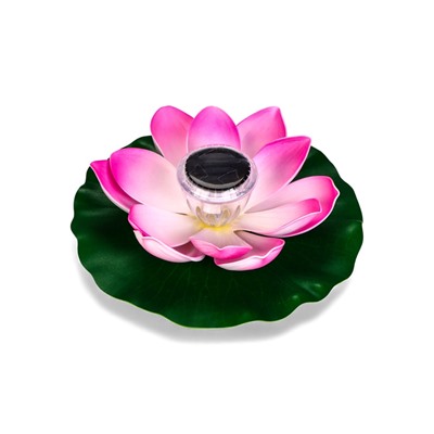 Садовая фигура - фонарь «Лотос», 28×28×9 см, для водоёмов, лиловая