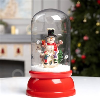 Светодиодная фигура «Капсула со снеговиком» 18×30×18 см, пластик, батарейки ААх3 (не в комплекте), USB, свечение белое