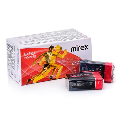 Батарея солевая Mirex 6F22 / Крона 9V (1/12/240 ), shrink