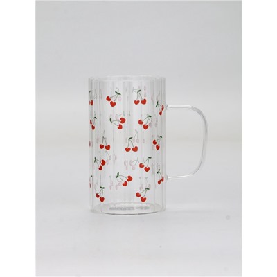 Кружка стеклянная «Вишенки», 350 мл