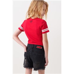 Шорты текстильные джинсовые для девочек PLAYTODAY, 1240786