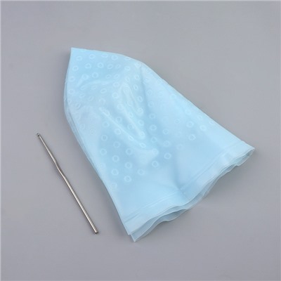 Шапочка для мелирования, с крючком, голубая