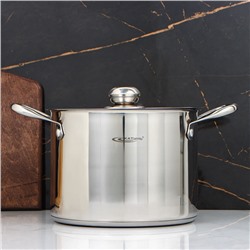 Кастрюля Катунь «Титан», 6.4 л, d=22 см, h=17 см, капсульное дно, индукция, нержавеющая сталь