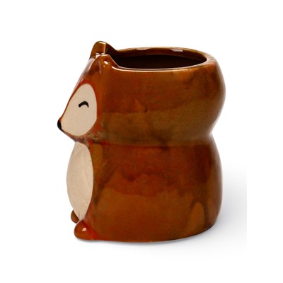 Декоративный горшок для цветов «Лисичка рыжая», керамический, 300 мл, 8×7.5×9.5 см, оранжевый