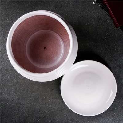 Горшок для цветов «Сатурн», 6.5 л, d=28 см, h=24 см, керамический, с поддоном, белый