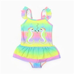 Купальник слитный для девочек, цвет салатовый, рост 116-122 см