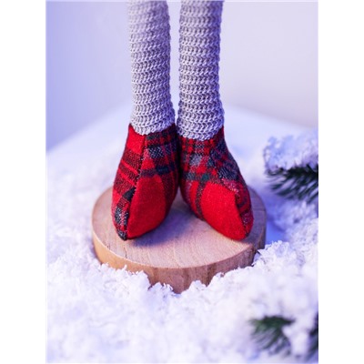 Фигура «Гном в красном» 55 см, текстиль, 1 LED, от батареек AG13×3, свечение тёплое белое