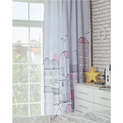 Шторы портьерные «Этель» Sweet home rose, 145×260 см, 2 шт., габардин