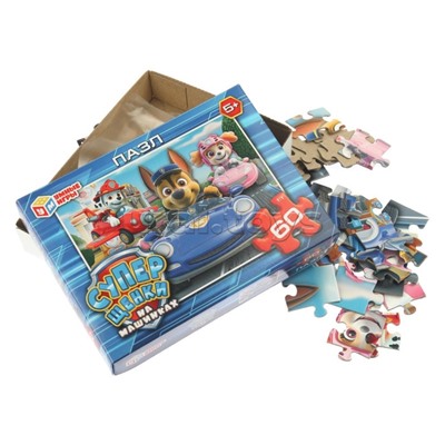 Пазлы 60 "Суперщенки в машинках"