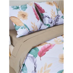 Комплект постельного белья из сатина с одеялом - Листья тропиков