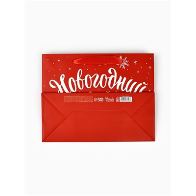 Пакет подарочный ламинированный «Новогодний подарок», MS 23×18×10 см