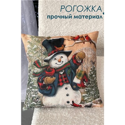 Наволочка декоративная Снеговик 1 шт НАТАЛИ, 1216577