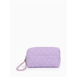 Косметичка женская «Цветочек», ручка из бусин, сиреневая