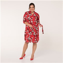 Платье, текстиль, красный