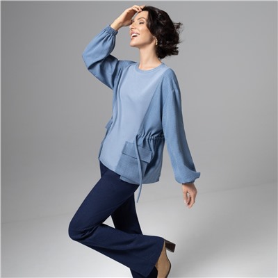 Свитшот дизайнерский, В котором удобно жить (голубой)