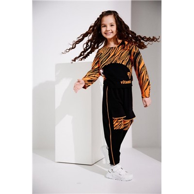 Костюм 67057 детский (Оранжевый_черный)