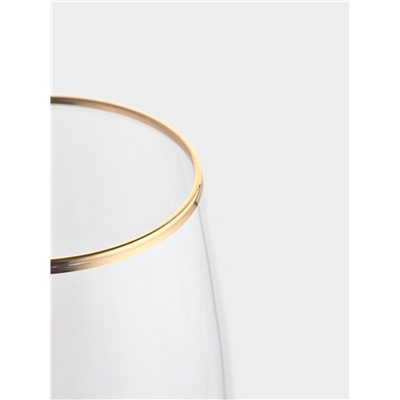 Набор бокалов для пива Magistro «Руно», 550 мл, 6 шт., 20.1×6.3 см, на ножке, стекло, с золотой отводкой, прозрачный