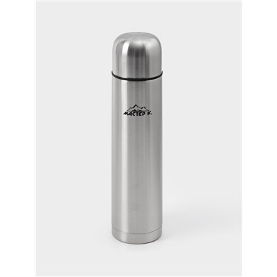 Термос гильза Мастер К, 1 л, с кружкой, сохраняет тепло 24 ч, нержавеющая сталь, цвет хром