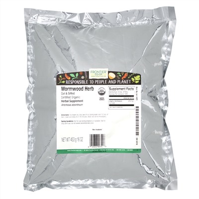 Frontier Natural Products, Organic Cut & Sifted Wormwood Herb, 16 oz (453 g)