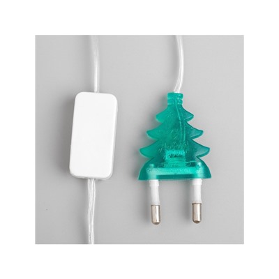 Гирлянда «Нить» 5 м с насадками «Льдинка», IP20, прозрачная нить, 20 LED, свечение мульти (RG/RB), мигание, 220 В