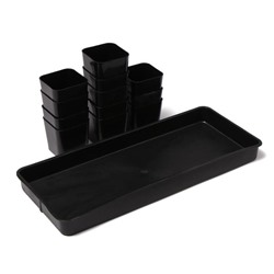 Набор для рассады: стаканы по 300 мл (12 шт.), поддон 45×18 см, МИКС, Greengo