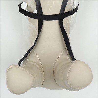 Дождевик для собак, размер XS, ДС 18, ОГ 25-30, ОШ 25 см, чёрный