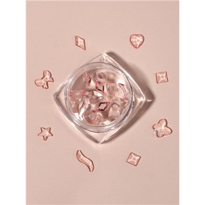 Фигурки для декора, объёмные, розовые, полупрозрачные