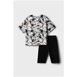 Комплект трикотажный для девочек: брюки (легинсы укороченные), фуфайка (футболка) PLAYTODAY, 1240139