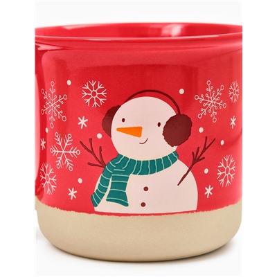 Кружка новогодняя керамическая «Зимний снеговик», 400 мл, ручная работа