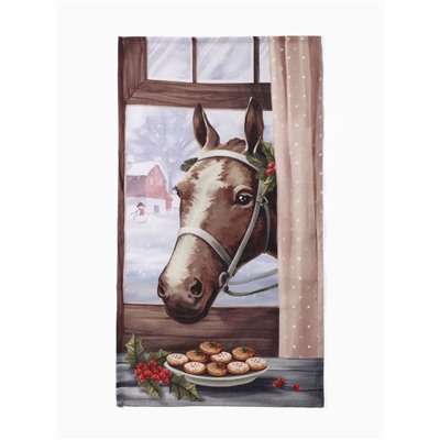 Набор кухонных полотенец «Доляна. Зимняя сказка»: 35×60 см-2 шт., 100% хлопок, рогожка, 160 г/м²