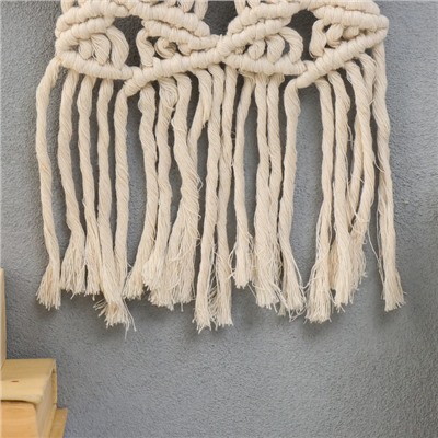 Панно настенное в технике макраме «Анника», натуральный, 36×20 см