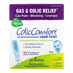Boiron, ColicComfort, средство от газов и колик, от 1 месяца, 30 доз, по 1 мл (0,34 жидк. унции)