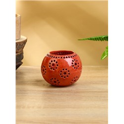 Подсвечник «Шар», 9×9×7 см, керамика, красный