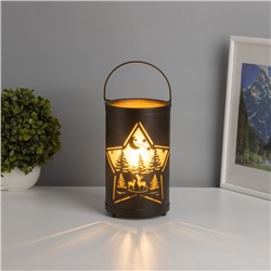 Фигурка светящаяся RISALUX «Ночной лес», LED-ночник, 3×ААА, чёрный, 12×12×20.5 см