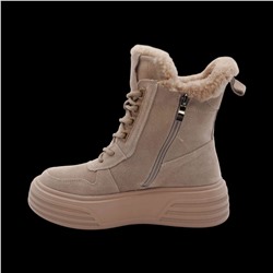 Ботинки на меху ZD24 бежевые