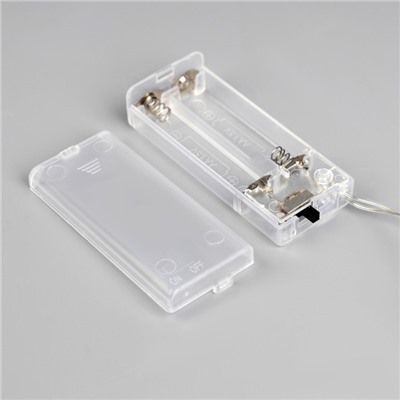 УЦЕНКА Гирлянда «Нить» 2 м с насадками «Фиолетовый фонарик», IP20, прозрачная нить, 10 LED, от батареек AAх2, свечение тёплое белое