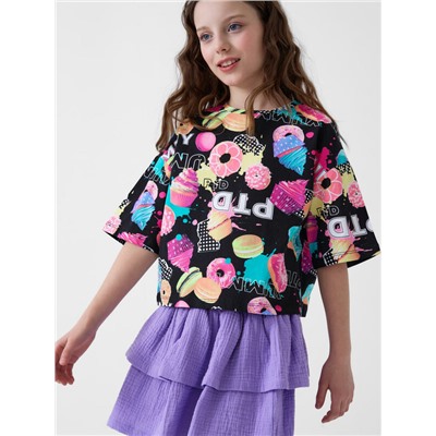 Фуфайка трикотажная для девочек (футболка)