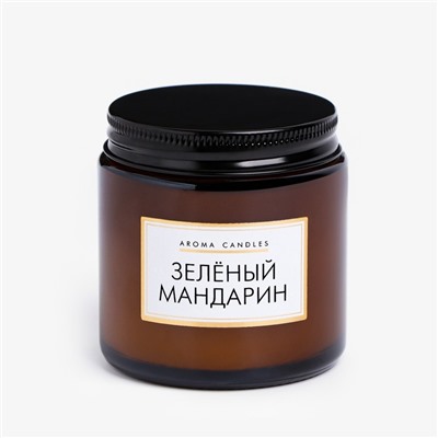 Ароматическая cвеча в банке «Зеленый мандарин», 6.2×6.2×6.5 см, 9 ч
