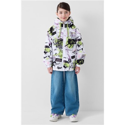Куртка текстильная с полиуретановым покрытием для девочек (ветровка) PLAYTODAY, 1240308
