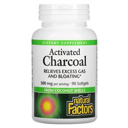 Natural Factors, Activated Charcoal, 500 mg, 90 Softgels