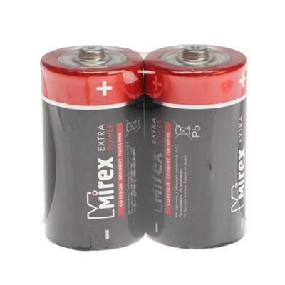 Батарейка солевая Mirex, C, R14-2S, 1.5В, спайка, 2 шт.