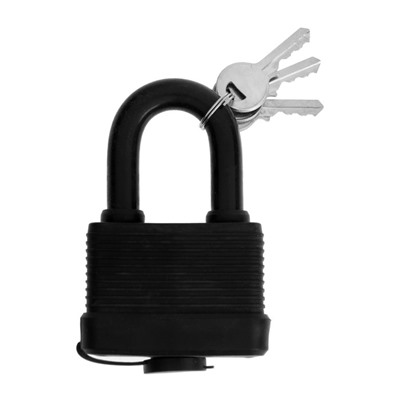 Замок навесной LOCKLAND, 65 мм, влагозащищенный, короткая дужка, 2 ключа, цвет черный