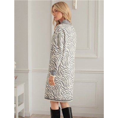 Платье жаккардовой вязки с кашемиром