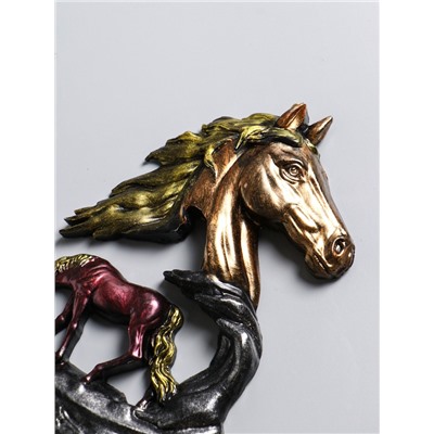 Панно настенное «Лошадь Зорька с жеребенком», декор, 19.5×14×2.5 см