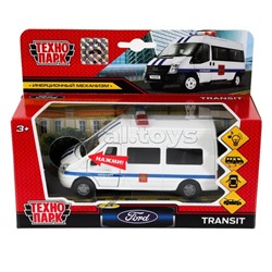 Машина металл свет-звук Ford Transit 13 см, (двери, багаж.) инерц.,