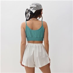 Топ укороченный женский MIST Muslin, размер L, бирюзовый