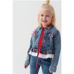 Куртка текстильная джинсовая для девочек PLAYTODAY, 1240248