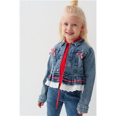 Куртка текстильная джинсовая для девочек PLAYTODAY, 1240248